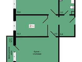 Продается 2-комнатная квартира ЖК КБС. Курчатова, дом 12.1, 70.6  м&sup2;, 9700000 рублей
