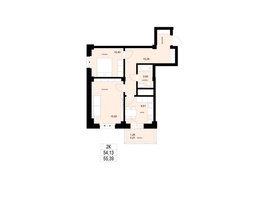 Продается 2-комнатная квартира Аральская ул, 55.39  м&sup2;, 6800000 рублей