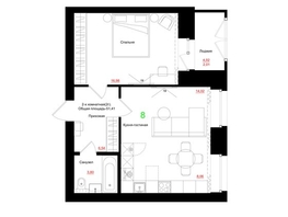 Продается 2-комнатная квартира ЖК Соцветие, дом 5.4, 51.41  м&sup2;, 7390000 рублей