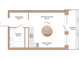 Продается Студия ЖК Небо над Енисеем, 27.8  м&sup2;, 7200200 рублей