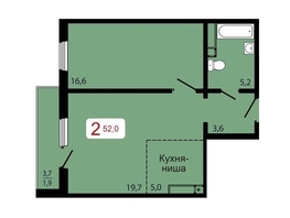 Продается 2-комнатная квартира ЖК КБС. Берег, дом 7 строение 5, 52  м&sup2;, 7850000 рублей
