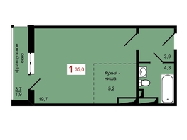 Продается 1-комнатная квартира ЖК КБС. Берег, дом 7 строение 1, 35  м&sup2;, 5650000 рублей