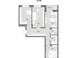 Продается 3-комнатная квартира ЖК Аллея Парк, 4 этап, 76.5  м&sup2;, 10404000 рублей