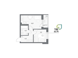 Продается Студия ЖК Аллея Парк, 4 этап, 36.7  м&sup2;, 5835300 рублей