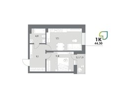 Продается Студия ЖК Аллея Парк, 4 этап, 44.3  м&sup2;, 6334900 рублей