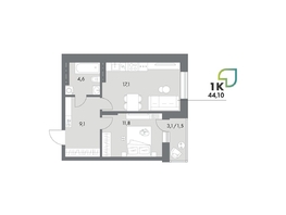 Продается Студия ЖК Аллея Парк, 4 этап, 44.1  м&sup2;, 6350400 рублей