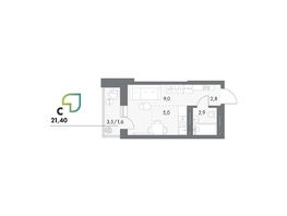 Продается Студия ЖК Аллея Парк, 4 этап, 21.4  м&sup2;, 3873400 рублей