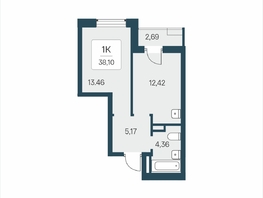 Продается 1-комнатная квартира ЖК Расцветай в Солнечном, дом 2, 38.1  м&sup2;, 6050000 рублей