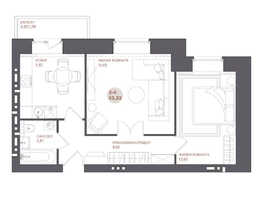 Продается 2-комнатная квартира ЖК Звезда, 53.23  м&sup2;, 7239280 рублей