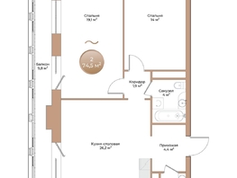 Продается 2-комнатная квартира ЖК Небо над Енисеем, 74.5  м&sup2;, 13410000 рублей