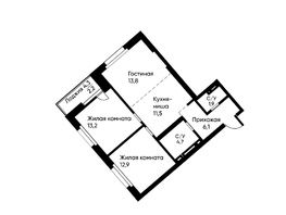 Продается 3-комнатная квартира ЖК Ранвэй, 65.8  м&sup2;, 11907168 рублей