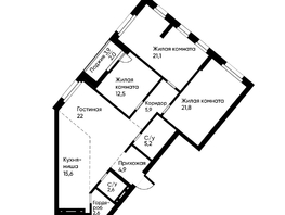 Продается 4-комнатная квартира ЖК Ранвэй, 115.4  м&sup2;, 19432803 рублей