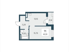 Продается 1-комнатная квартира ЖК Расцветай в Солнечном, дом 2, 41.39  м&sup2;, 6300000 рублей