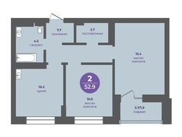 Продается 2-комнатная квартира ЖК Прогресс-квартал Перемены, дом 4, 52.9  м&sup2;, 8040800 рублей