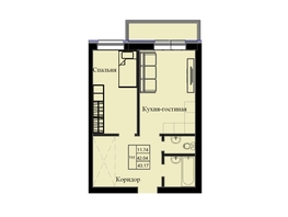 Продается 1-комнатная квартира ЖК Космос, 43.17  м&sup2;, 7670000 рублей