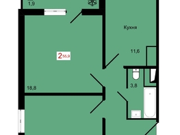Продается 2-комнатная квартира ЖК КБС. Курчатова, дом 12.2, 55.9  м&sup2;, 8850000 рублей