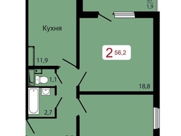 Продается 2-комнатная квартира ЖК КБС. Берег, дом 7 строение 5, 56.2  м&sup2;, 8900000 рублей