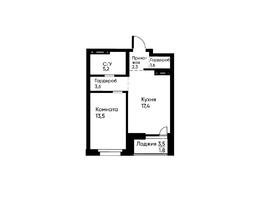 Продается 1-комнатная квартира ЖК Ранвэй, 44.6  м&sup2;, 9450249 рублей