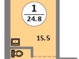 Продается Студия ЖК Снегири, дом 10, 24.8  м&sup2;, 4310000 рублей