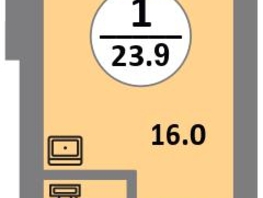 Продается Студия ЖК Снегири, дом 10, 23.7  м&sup2;, 4160000 рублей