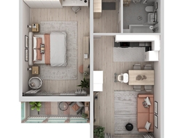 Продается 2-комнатная квартира ЖК Аллея Парк, 1 этап, 61.54  м&sup2;, 8738680 рублей