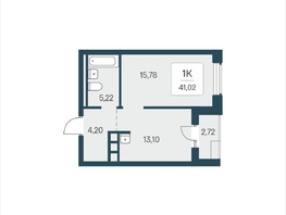 Продается 1-комнатная квартира ЖК Расцветай в Солнечном, дом 2, 41.02  м&sup2;, 6550000 рублей