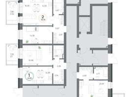 Продается 1-комнатная квартира ЖК Юдинский, дом 1.1, 44.66  м&sup2;, 6176478 рублей