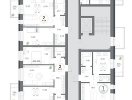 Продается 2-комнатная квартира ЖК Юдинский, дом 1.1, 61.77  м&sup2;, 6362310 рублей