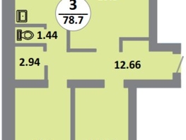 Продается 3-комнатная квартира ЖК Снегири, дом 11, 80.9  м&sup2;, 9570000 рублей