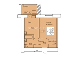 1-комнатная квартира, 36 м², 7/17 этаж