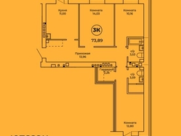 Продается 3-комнатная квартира Пролетарская ул, 74 м², 6058000 рублей