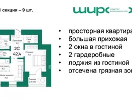 Продается 2-комнатная квартира ЖК Широта, корпус 2, 42.4  м², 5287280 рублей