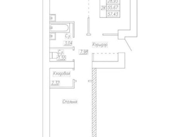 Продается 2-комнатная квартира ЖК Петра Cухова, дом 34, 57.43  м², 6500000 рублей