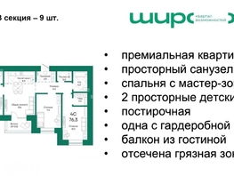 Продается 4-комнатная квартира ЖК Широта, корпус 1, 76.3  м², 9926630 рублей