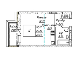 Продается Студия ЖК Дружба, Шевченко, 135, 26.66  м², 5065400 рублей