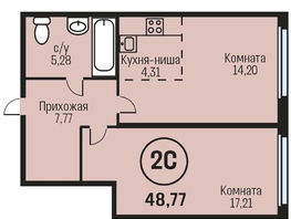 Продается 2-комнатная квартира ЖК Адалин на Южном, дом 15 корпус 1, 48.77 м², 5530000 рублей