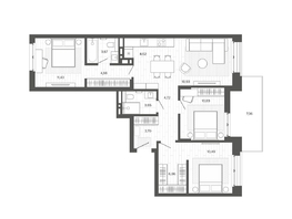Продается 4-комнатная квартира ЖК Меланж, 90.94 м², 14939000 рублей