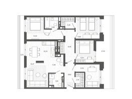 Продается 5-комнатная квартира ЖК Меланж, 130.16  м², 20785000 рублей