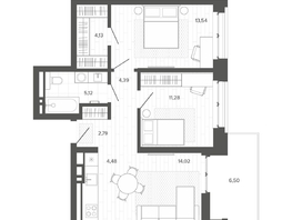 Продается 2-комнатная квартира ЖК Меланж, 66.24  м², 10728000 рублей