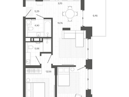 Продается 3-комнатная квартира ЖК Меланж, 68.99  м², 11686000 рублей