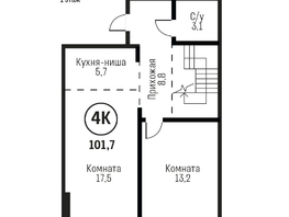 Продается 4-комнатная квартира Адалин на Сергея Семенова, 27, 101.7  м², 13000000 рублей