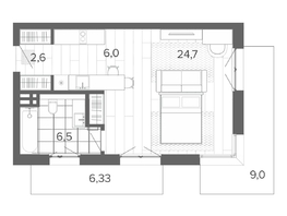 Продается Студия ЖК Вышка, корпус 1, 54.88  м², 8892000 рублей