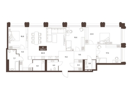 Продается 4-комнатная квартира ЖК Сахаров Парк, 168.4 м², 55336240 рублей