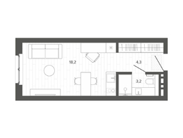 Продается Студия ЖК Вышка, корпус 2, 25.7 м², 5500000 рублей
