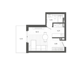 Продается 1-комнатная квартира ЖК Меланж, 32.52  м², 6038000 рублей