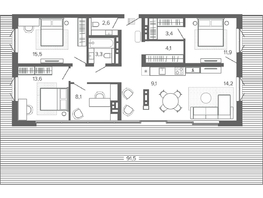 Продается 5-комнатная квартира ЖК Вышка, корпус 1, 197.18  м², 37038000 рублей