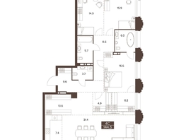Продается 4-комнатная квартира ЖК Сахаров Парк, 146.5  м&sup2;, 50725039 рублей