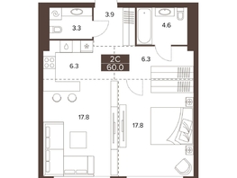 Продается 2-комнатная квартира ЖК Сахаров Парк, 60  м&sup2;, 24831060 рублей