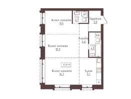 Продается 3-комнатная квартира ЖК Империал, 62.8  м&sup2;, 10676000 рублей