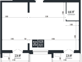 Продается 3-комнатная квартира ЖК Опера Резиденс, 73.72  м&sup2;, 20199280 рублей